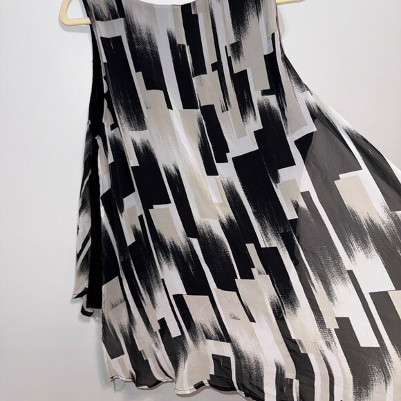 Roz & Ali Womens Plus Size 1X Sleeveless Abstract Print Chiffon Blouse - Picture 6 of 7